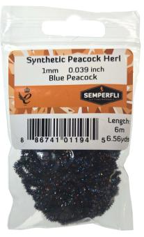 1 mm Synthetic Peacock Herl Blue