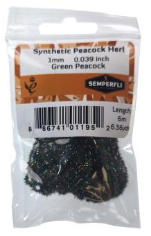 1 mm Synthetic Peacock Herl Green