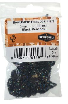 1 mm Synthetic Peacock Herl Black