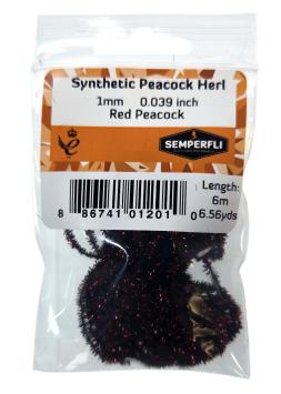 1 mm Synthetic Peacock Herl Red