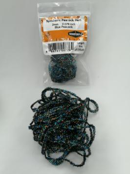 2 mm Synthetic Peacock Herl Blue 